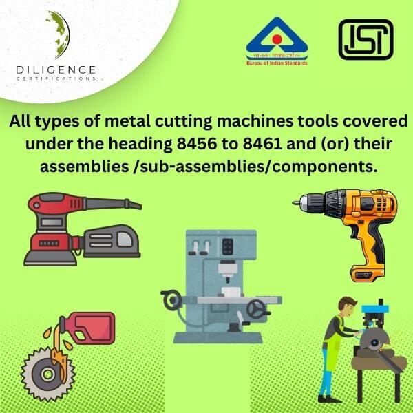  bis certification for metal cutting machines tools 