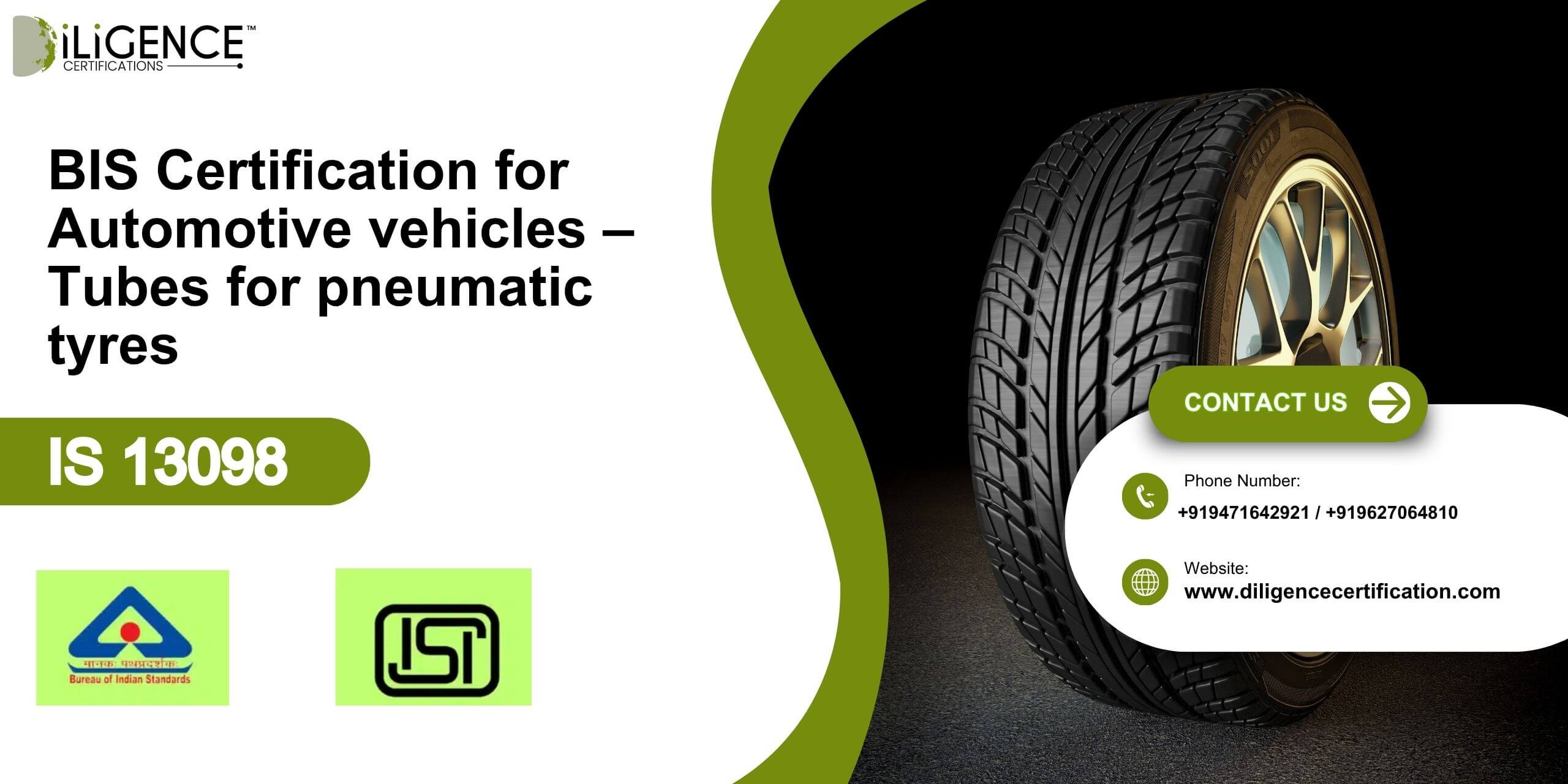 Automotive vehicles –Tubes for pneumatic tyres