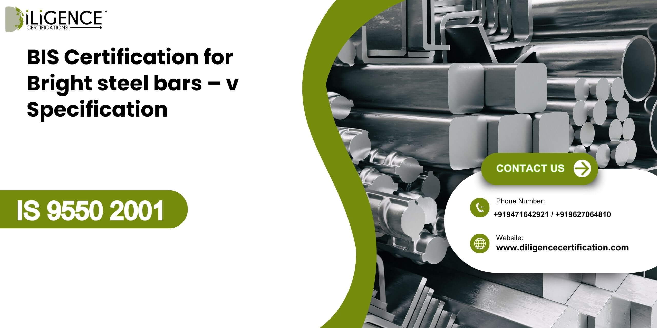 BIS Certification for Bright steel bars – v Specification IS 9550 2001