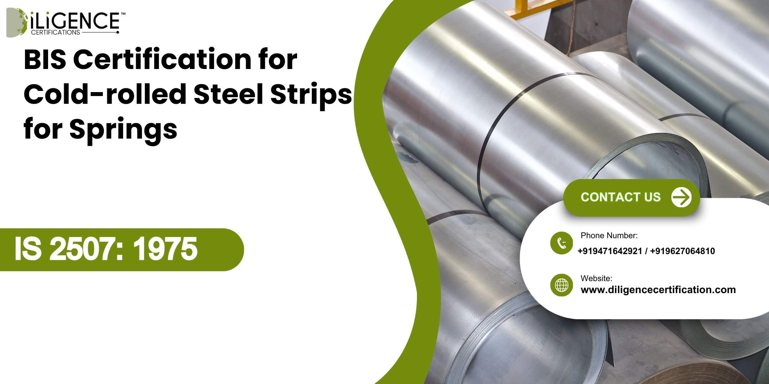 BIS Certification for Cold-rolled Steel Strips for Springs IS 2507 1975