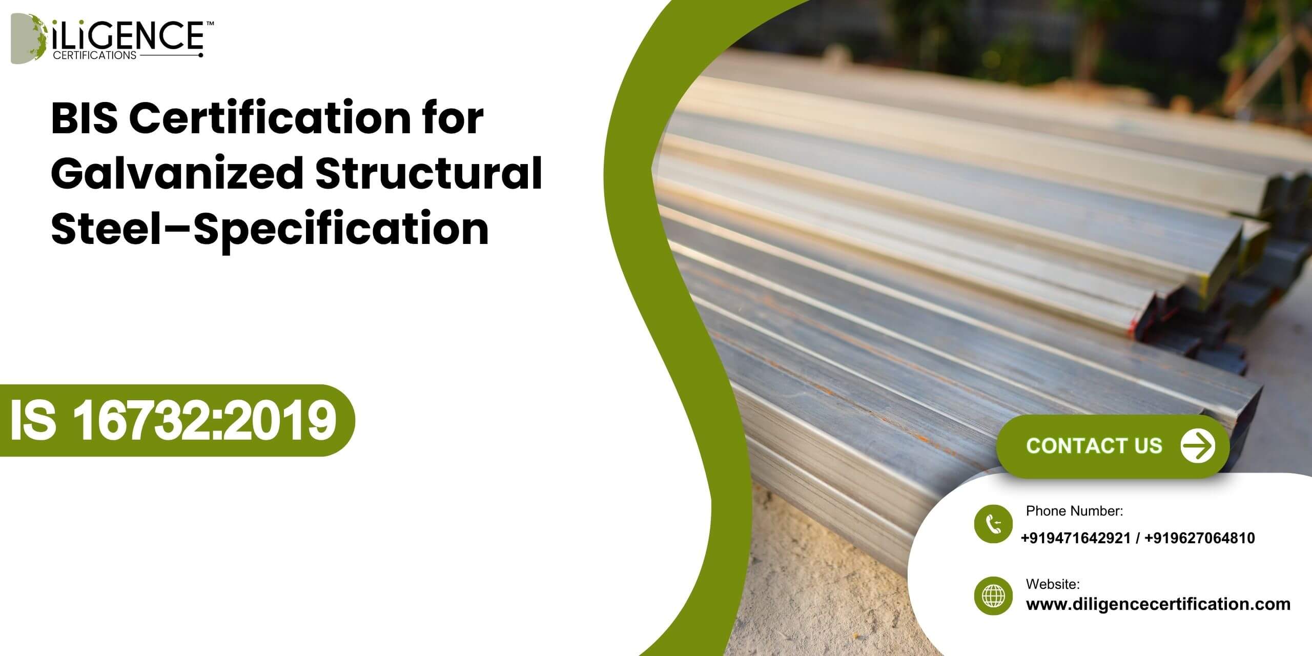 BIS Certification for Galvanized Structural Steel–Specification IS 167322019