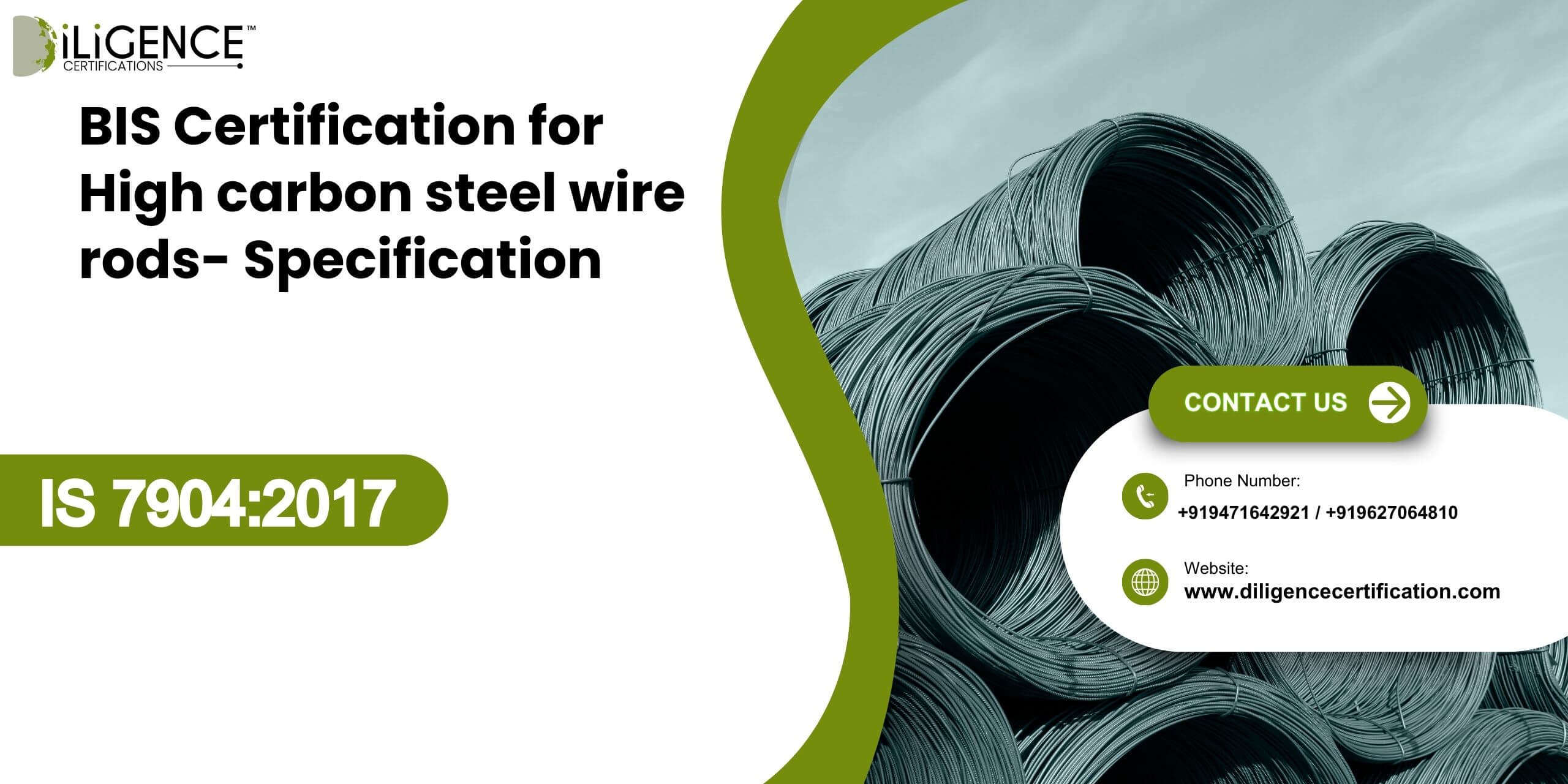 BIS Certification for High carbon steel wire rods- Specification