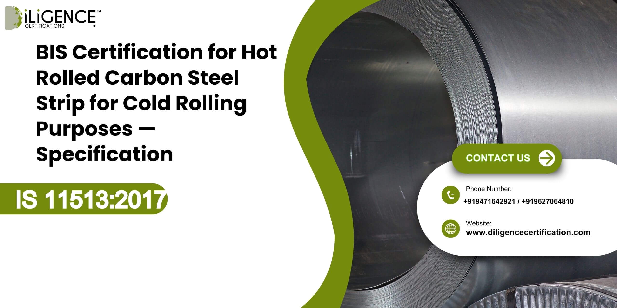 BIS Certification for Hot Rolled Carbon Steel Strip for Cold Rolling Purposes — Specification under IS 115132017