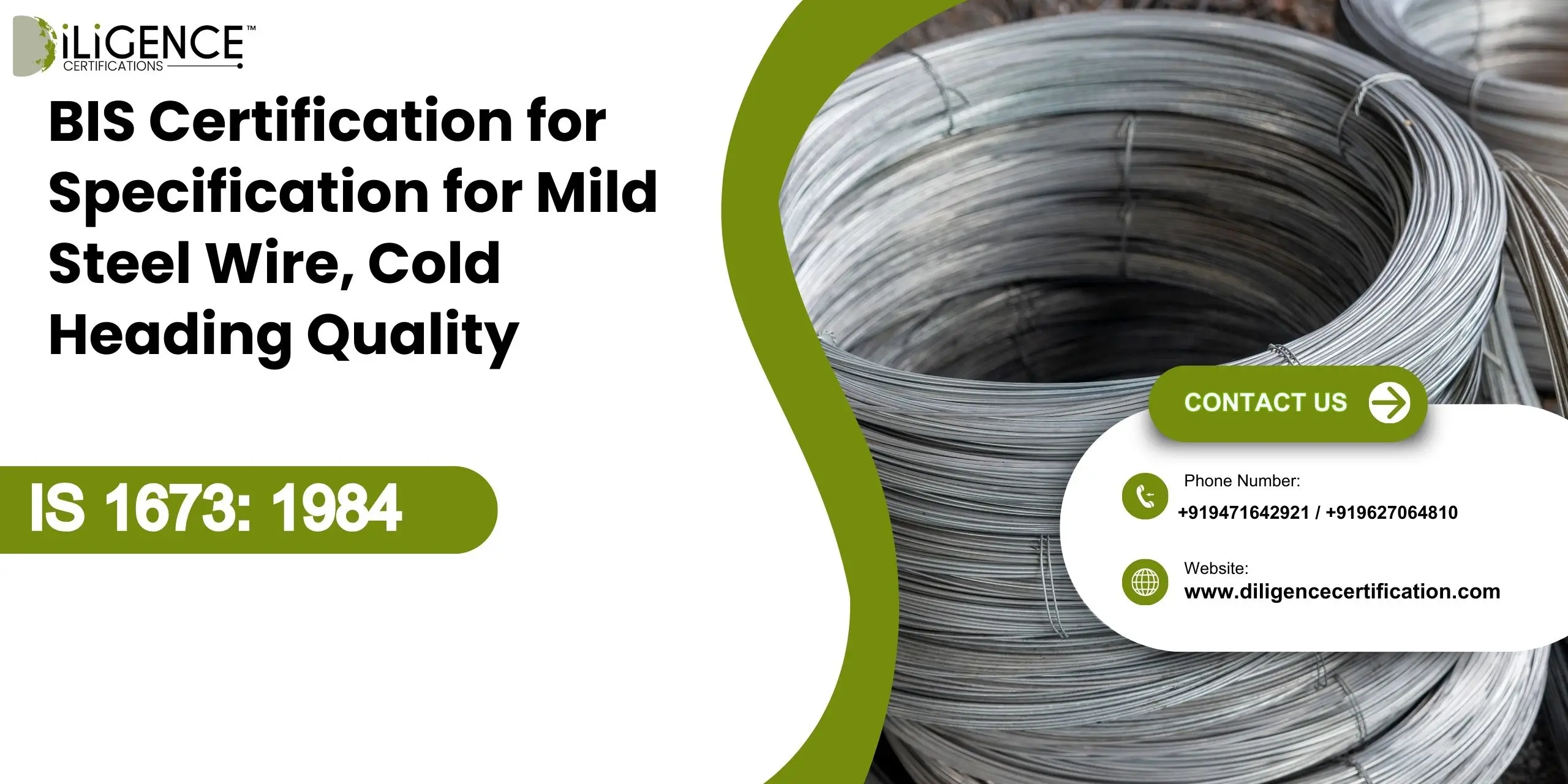 BIS Certification for Specification for Mild Steel Wire, Cold Heading Quality IS 1673 1984