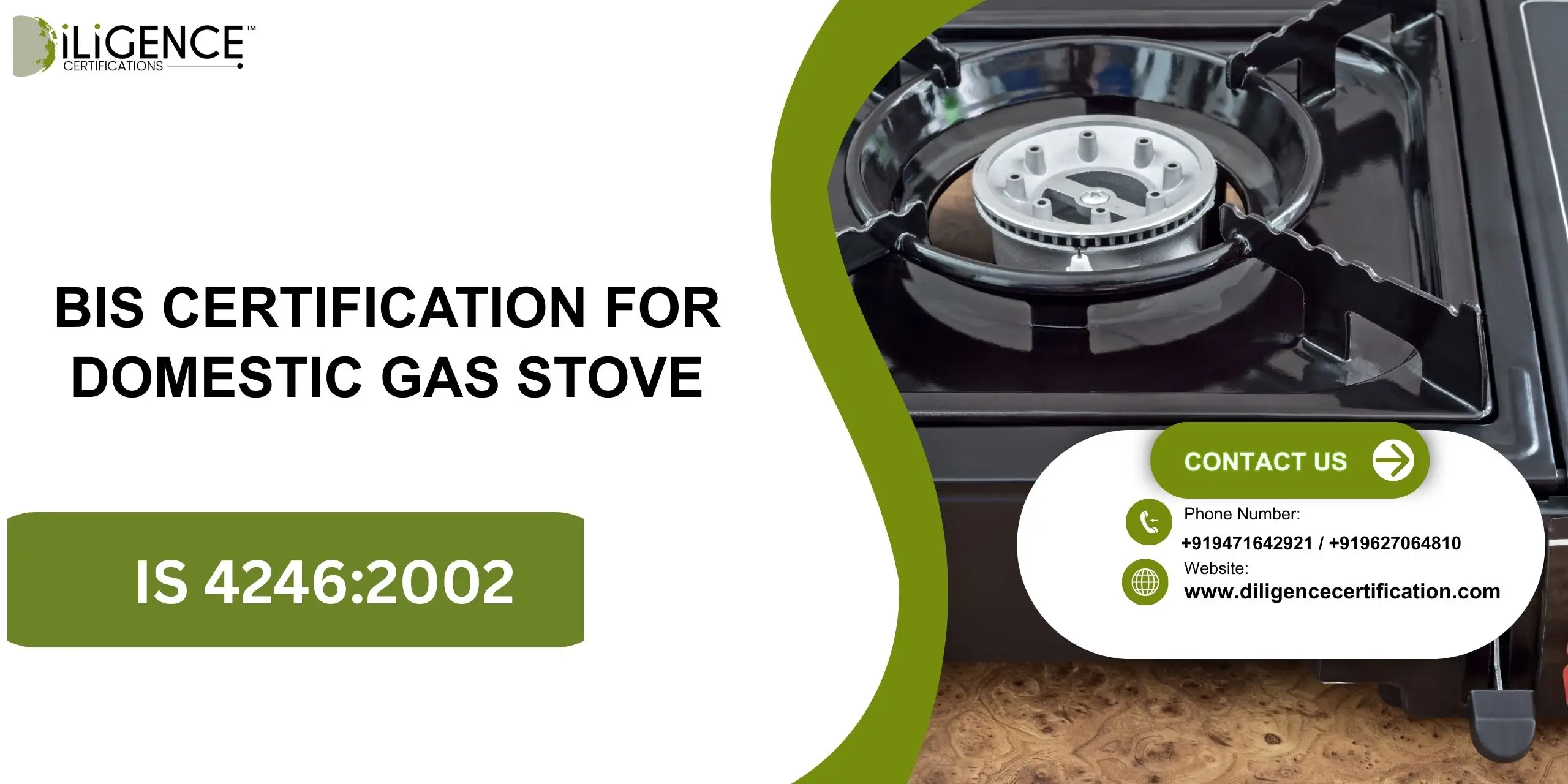 BIS CERTIFICATION FOR DOMESTIC GAS STOVE IS 4246:2002