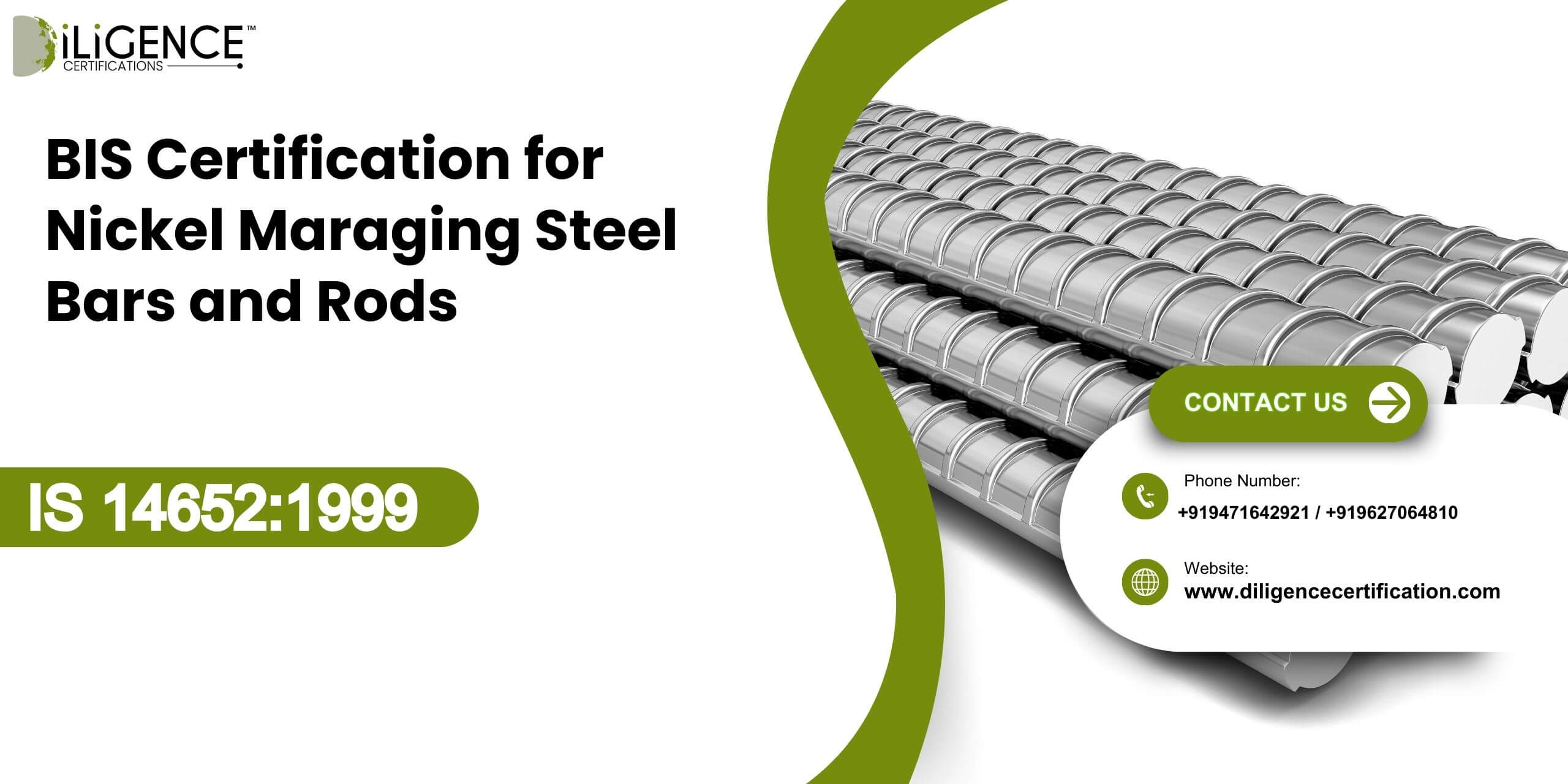 BIS Certification for Nickel Maraging Steel Bars and Rods IS 14652:1999