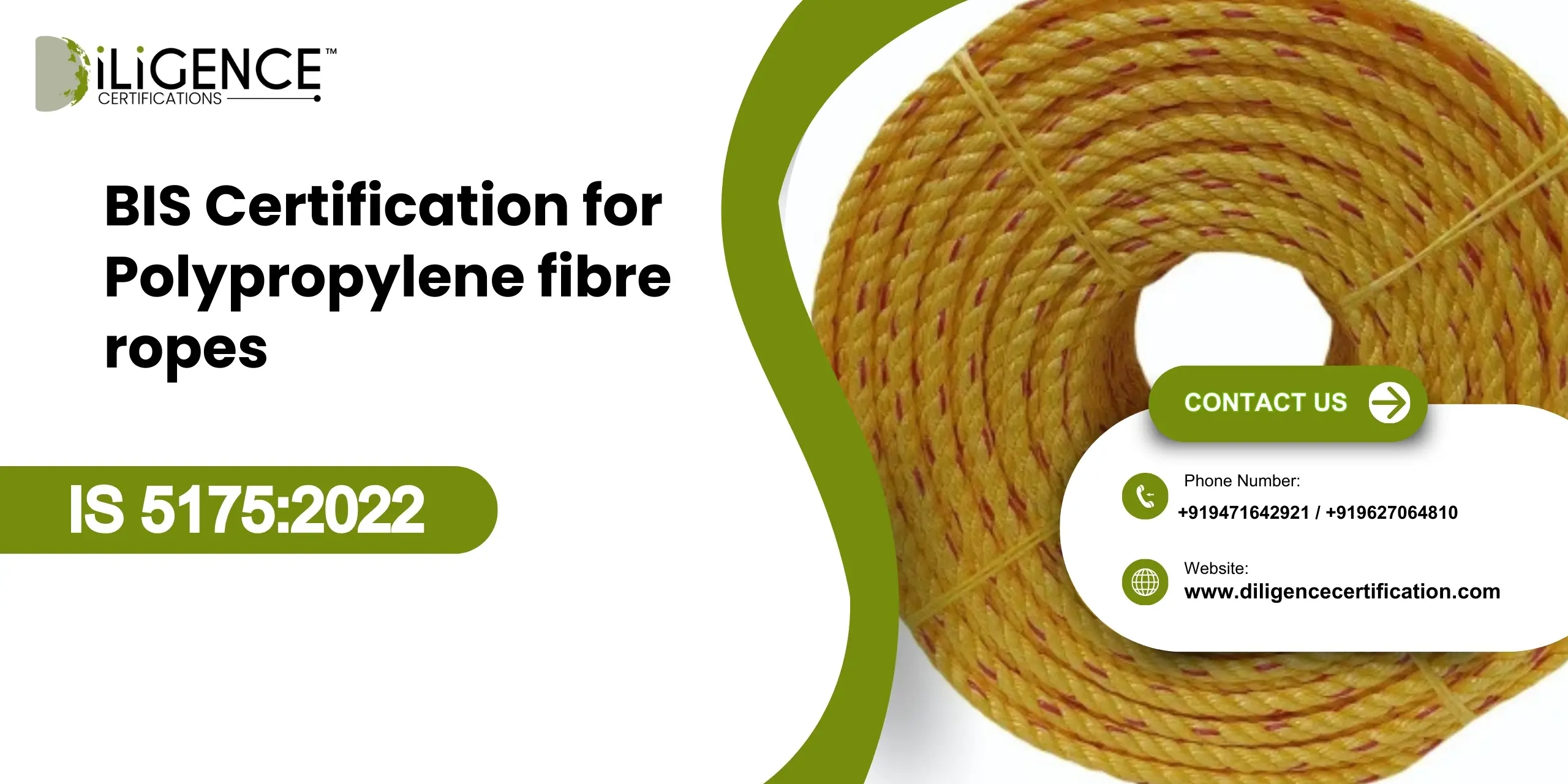 BIS Certification for Polypropylene fibre ropes (IS 5175:2022 )