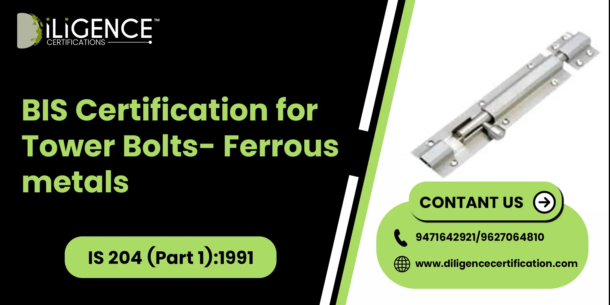 Tower Bolts- Ferrous metals