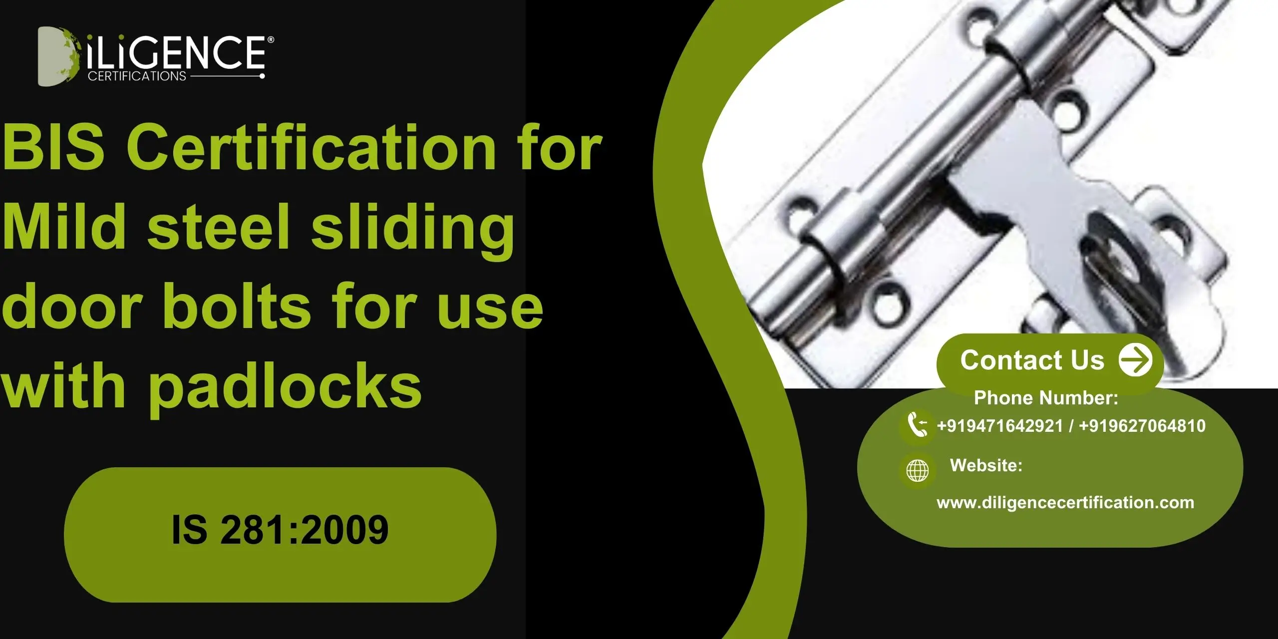 Mild steel sliding door bolts