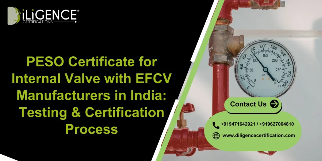 PESO Certificate for Internal Valve with EFCV Manufacturers in India: Testing & Certification Process