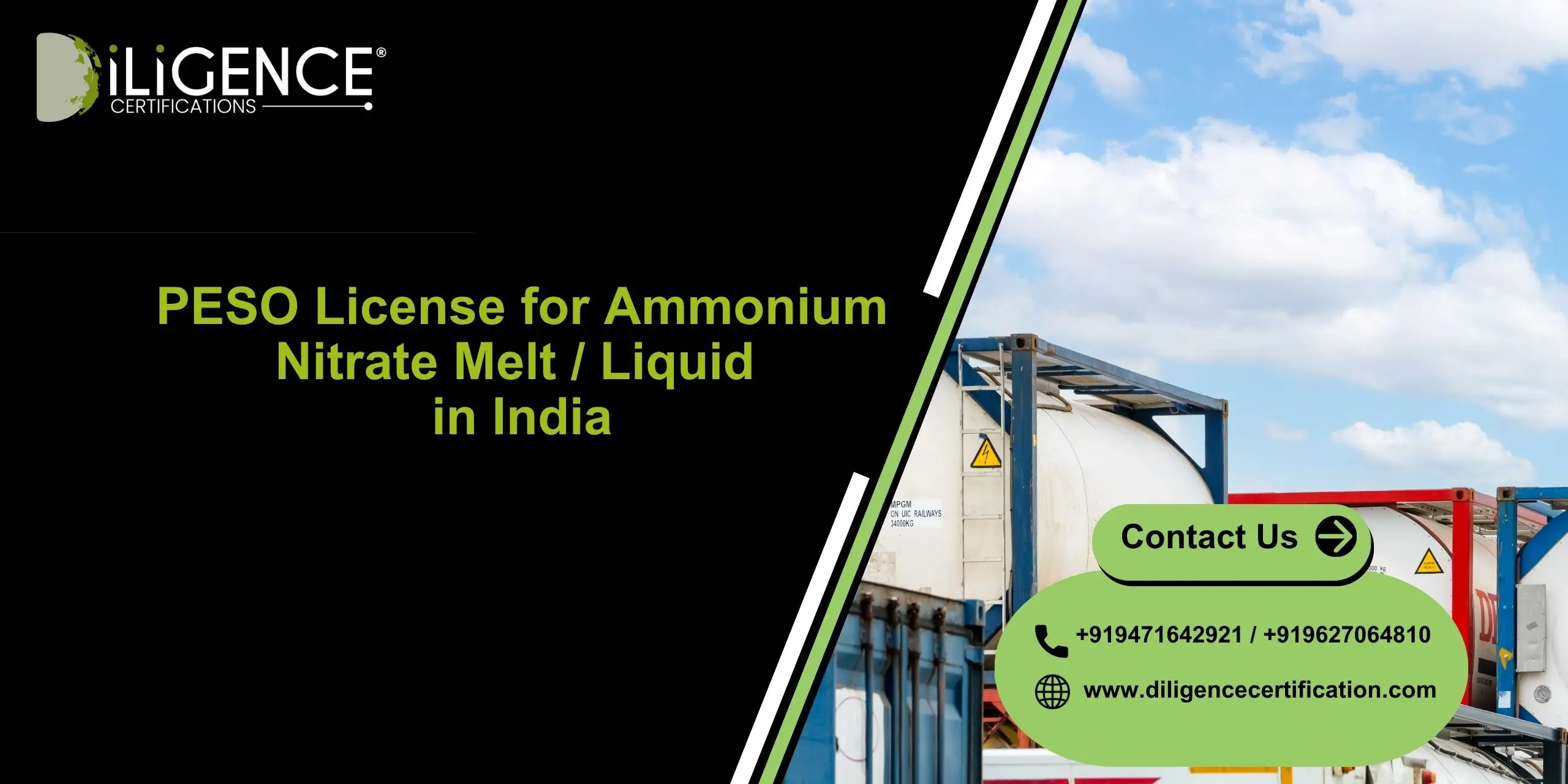 Ammonium Nitrate Liquid PESO License compliance featured image by Diligence Certification