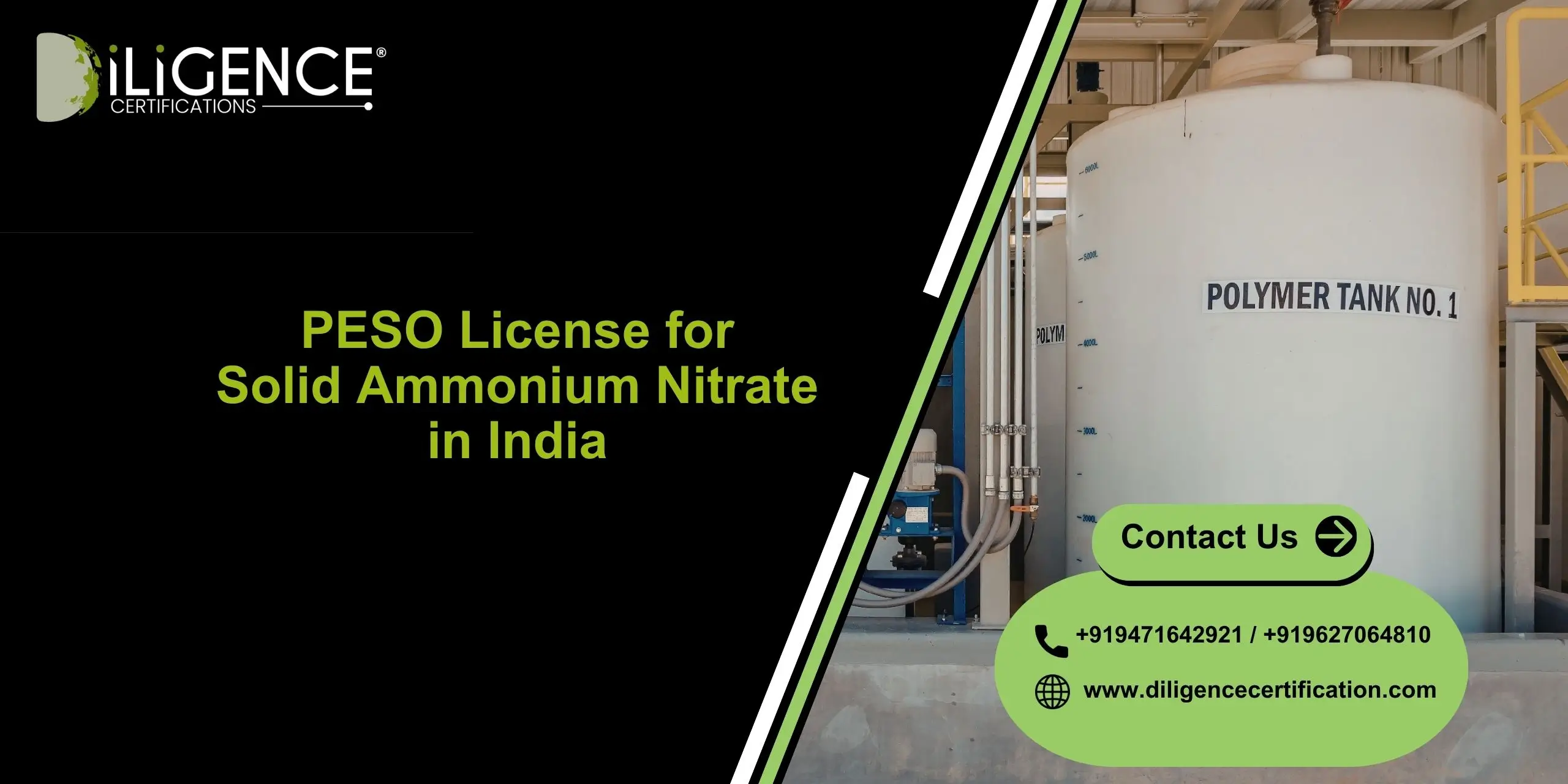 PESO for Solid Ammonium Nitrate license compliance guide in India by Diligence Certification