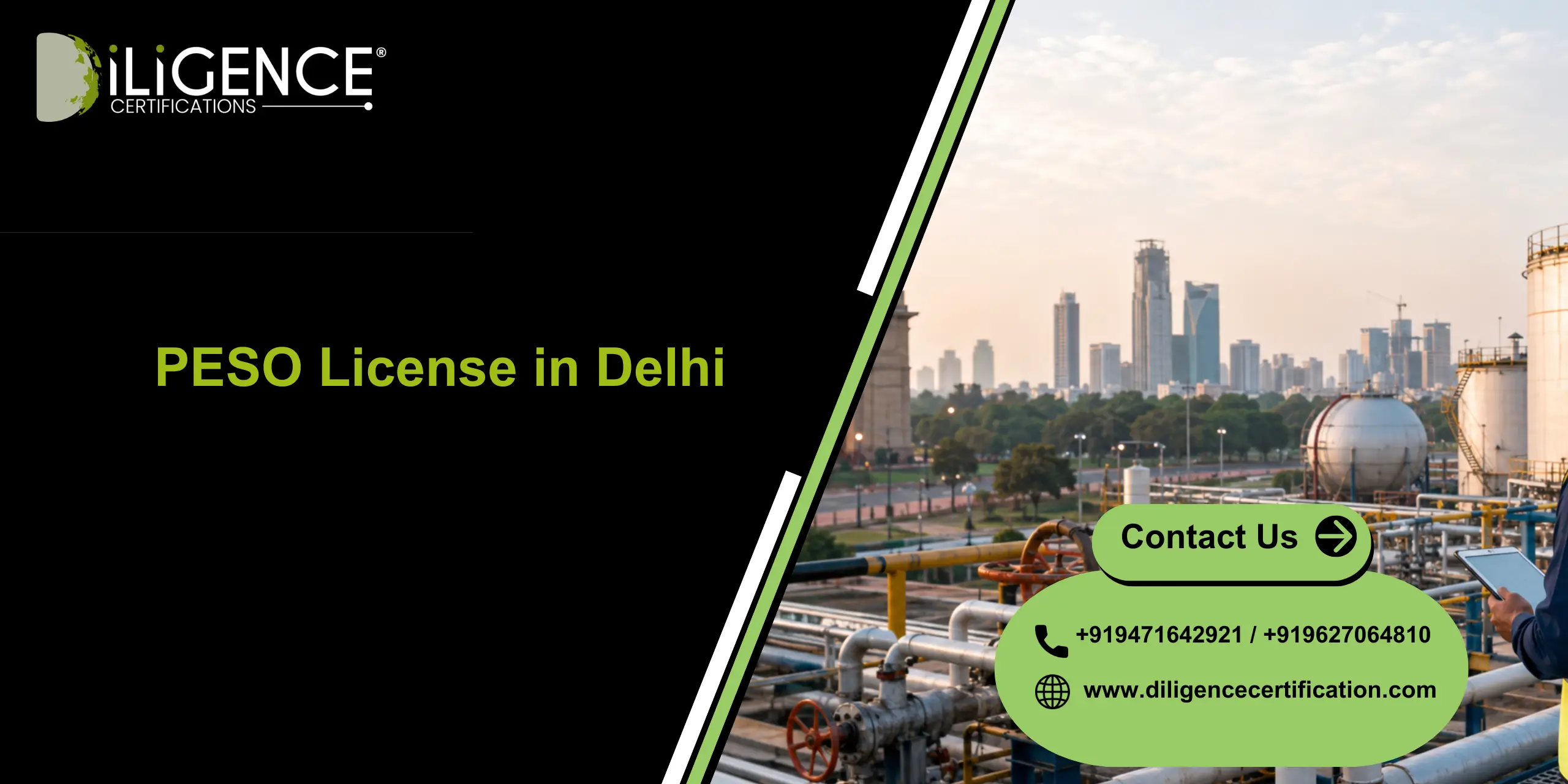 PESO License in Delhi Consultant by Diligence Certification for complete PESO approval, documentation, filing, and compliance support
