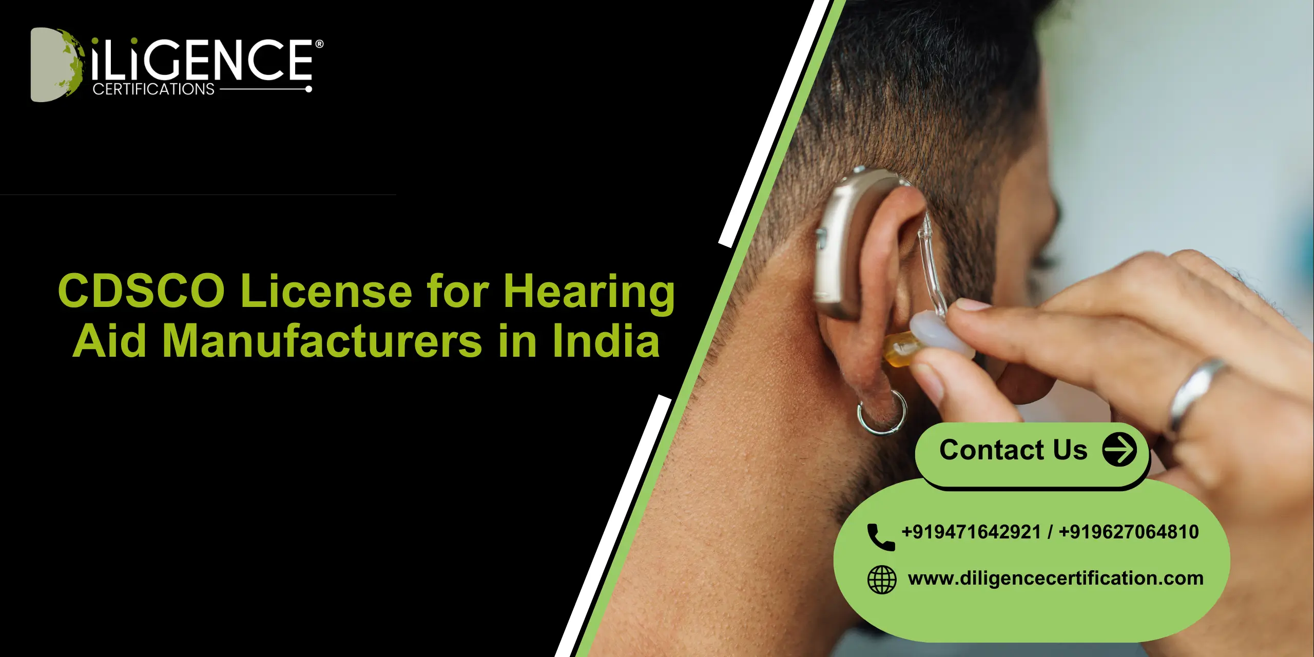 CDSCO for Hearing Aid Manufacturers in India with Diligence Certifications, the best consultancy for medical device license support.