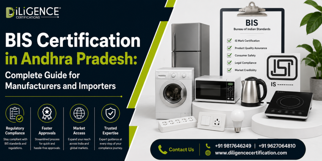 BIS Certification in Andhra Pradesh banner for manufacturers and importers.