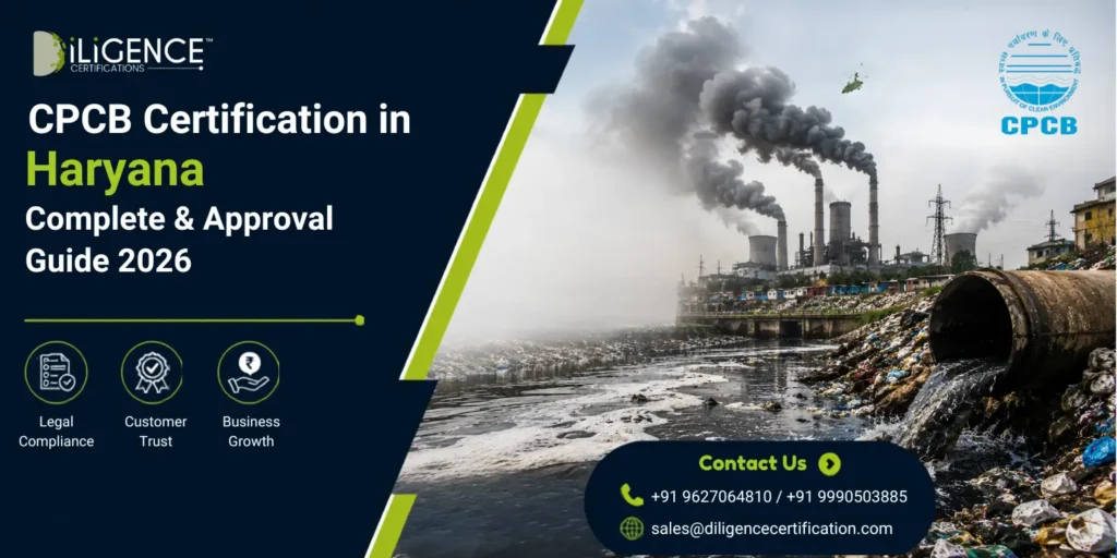 CPCB Certification in Haryana banner with industrial pollution and wastewater discharge.