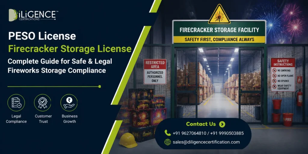 PESO License for Firecracker Storage with safe fireworks storage facility and compliance guidelines