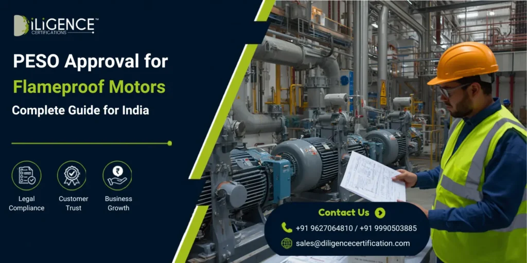 PESO Approval for Flameproof Motors inspection at hazardous area industrial facility in India