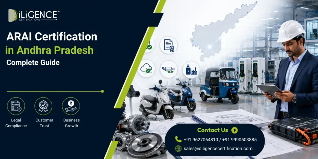 ARAI Certification in Andhra Pradesh for vehicle type approval, EV testing, automotive components, and compliance.