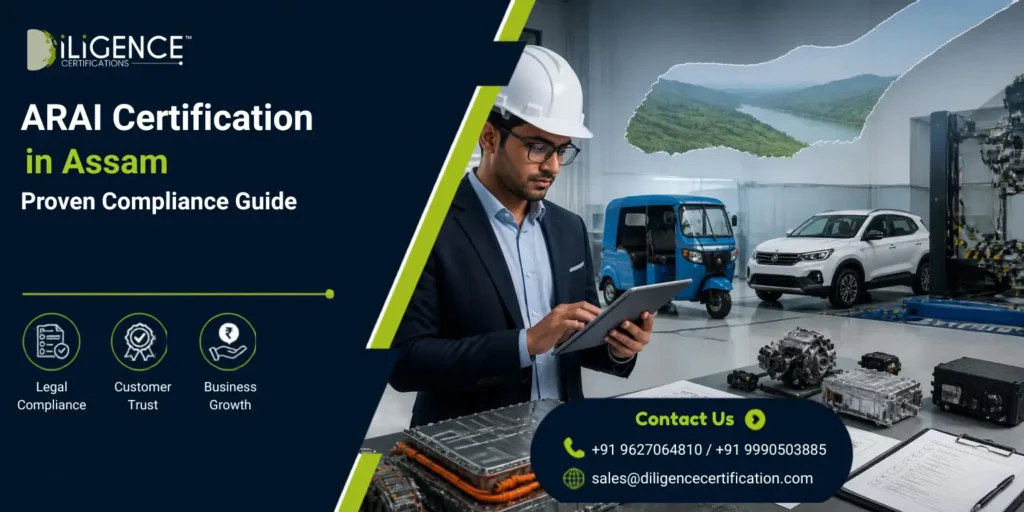 ARAI Certification in Assam for vehicle type approval, EV testing, automotive components, and compliance.