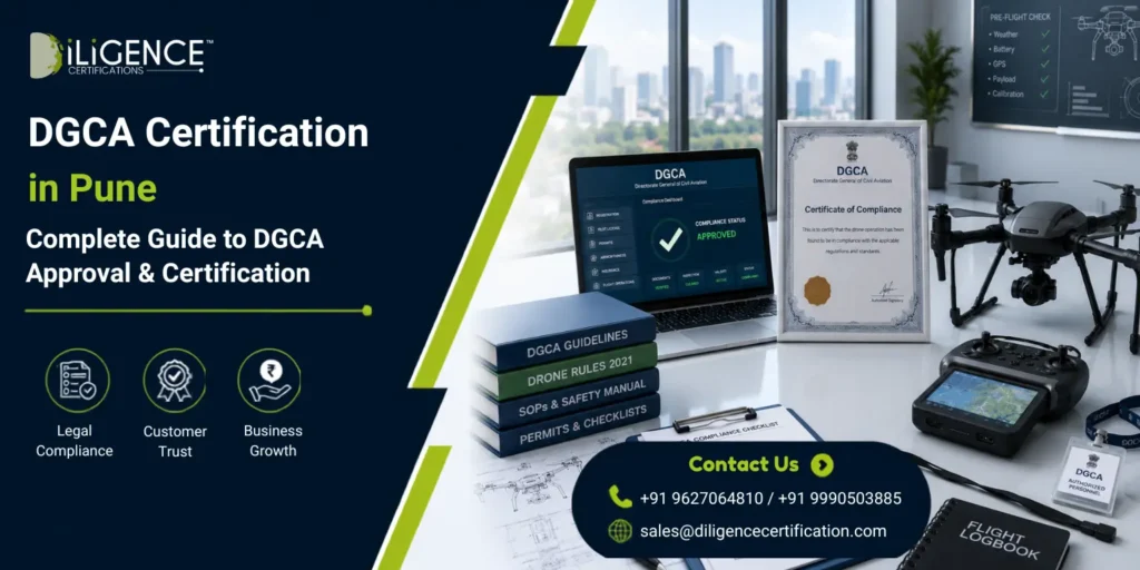 DGCA Certification in Pune for drones – complete guide to DGCA approval and certification with drone, compliance documents, guidelines, and certification setup.