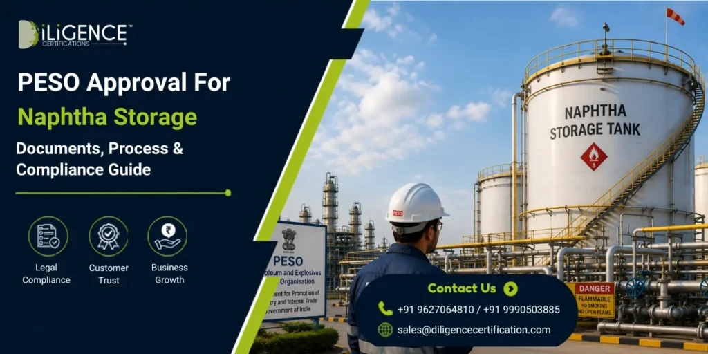 PESO Approval for Naphtha Storage at an industrial petroleum facility with storage tanks and safety inspection