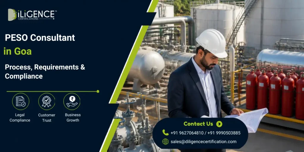 PESO Consultant in Goa reviewing petroleum, gas cylinder and pressure vessel compliance at an industrial facility.