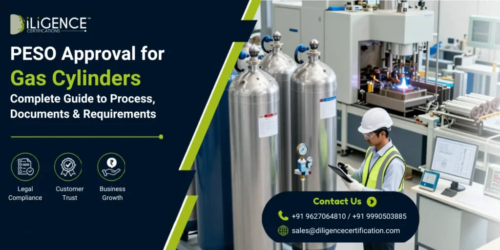 PESO Approval for Gas Cylinders – Industrial gas cylinder manufacturing, testing and safety inspection facility in India.
