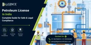 Petroleum License in India guide showing fuel storage tanks, safety compliance, and legal approval process for petroleum businesses.