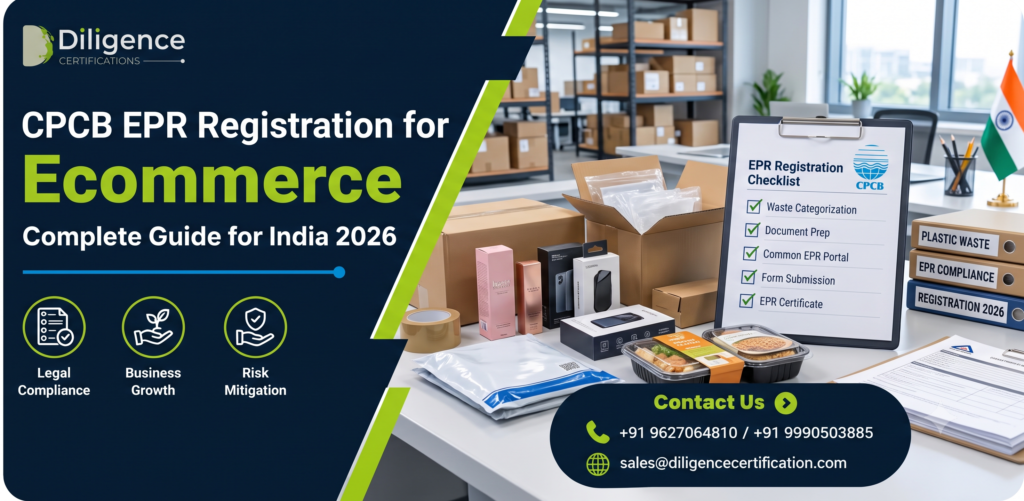 CPCB EPR Registration for Ecommerce - Complete Guide for India 2026 banner by Diligence Certifications